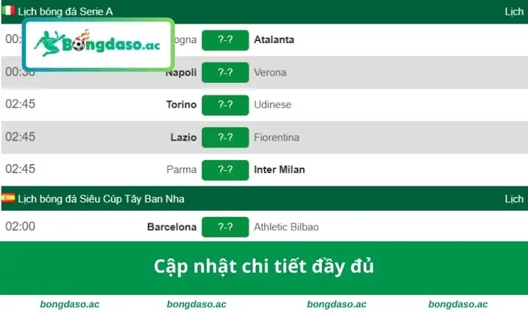 Cập nhật chi tiết đầy đủ