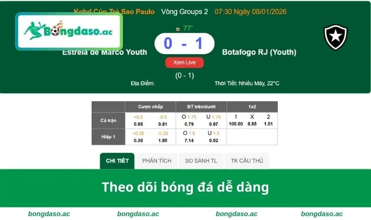 Theo dõi bóng đá dễ dàng
